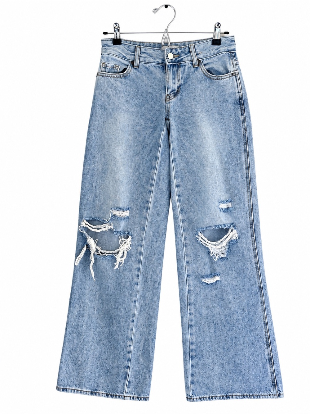 PacSun Casey Light Blue Distressed Low Rise Baggy Jeans Size 24